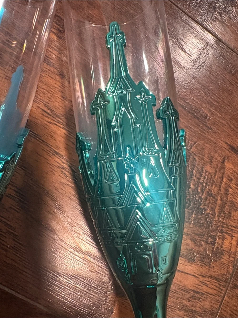 Disneyland PARIS World of FROZEN Teal Champagne Flutes - Set of 2 (exclusive)
